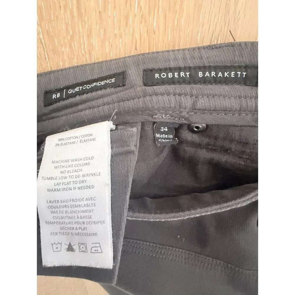 Robert Barakett Mens Pants 34x30 Charcoal Gray Stretch 5 Pocket Cotton